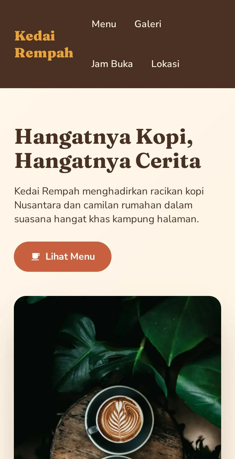 Pratinjau Kedai Kopi Rempah