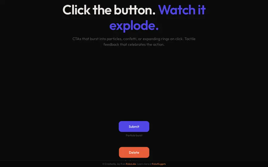 Pratinjau Particle Button