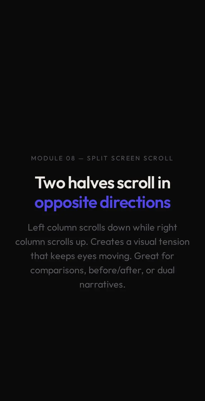 Pratinjau Split Scroll