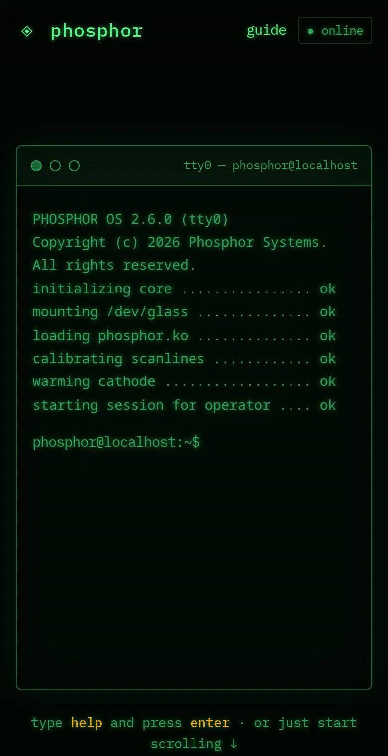 Pratinjau Phosphor OS