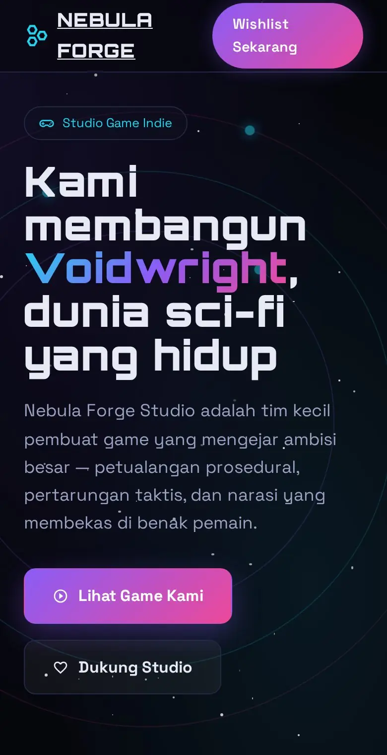 Pratinjau Nebula Forge Studio