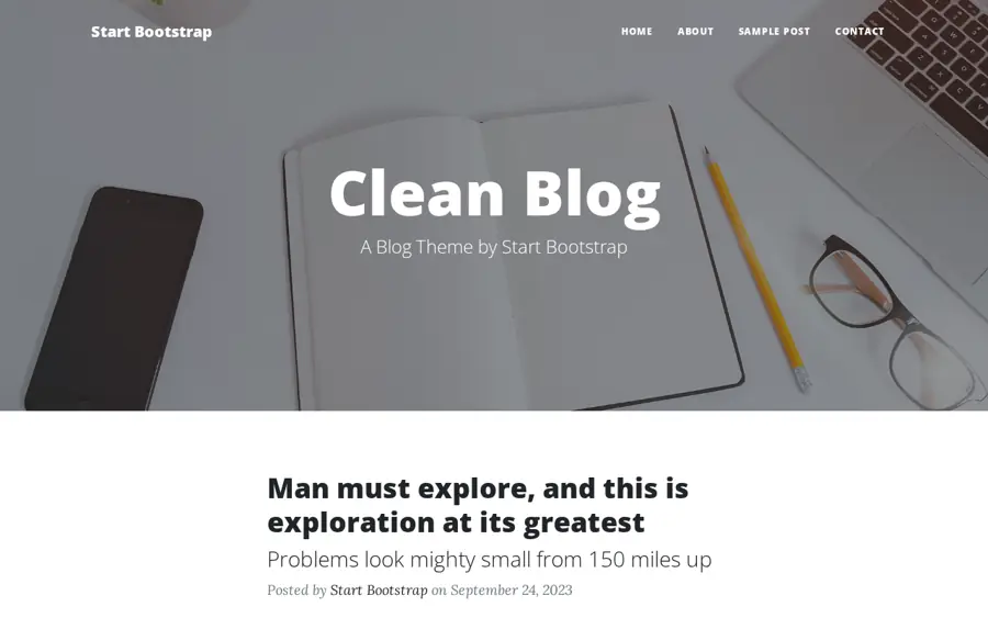 Pratinjau Clean Blog