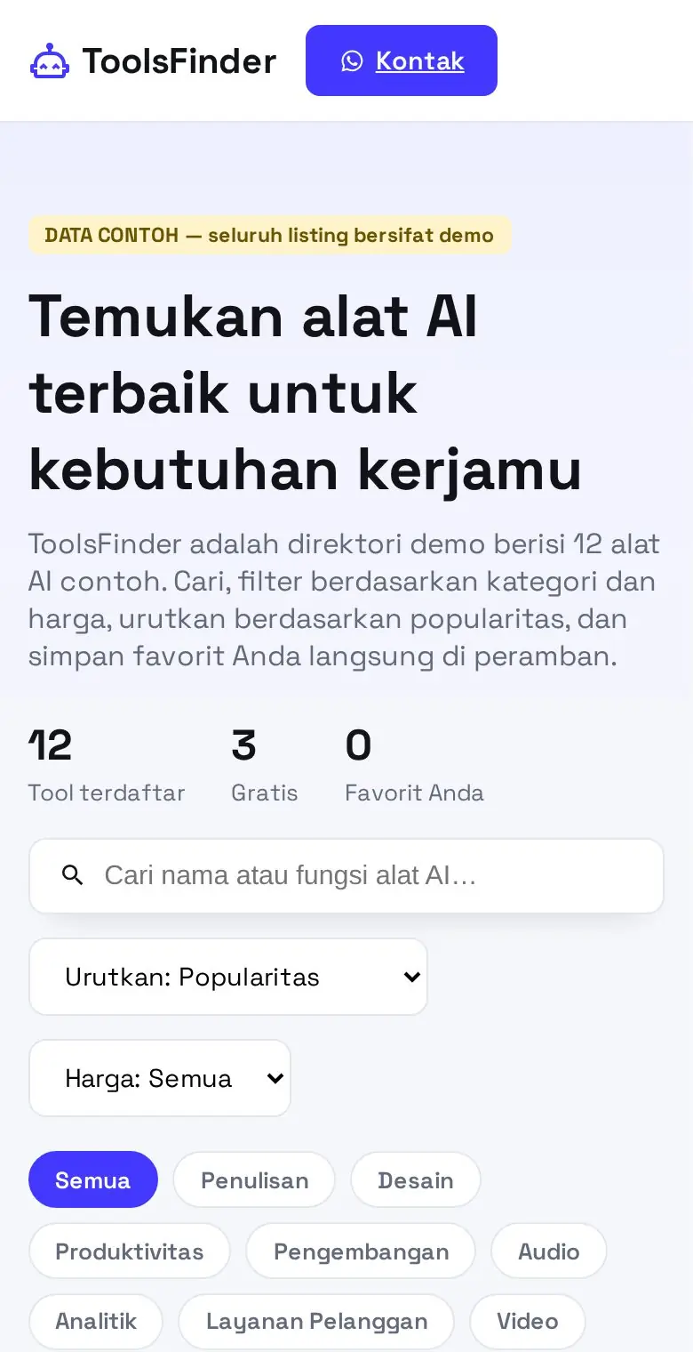 Pratinjau ToolsFinder